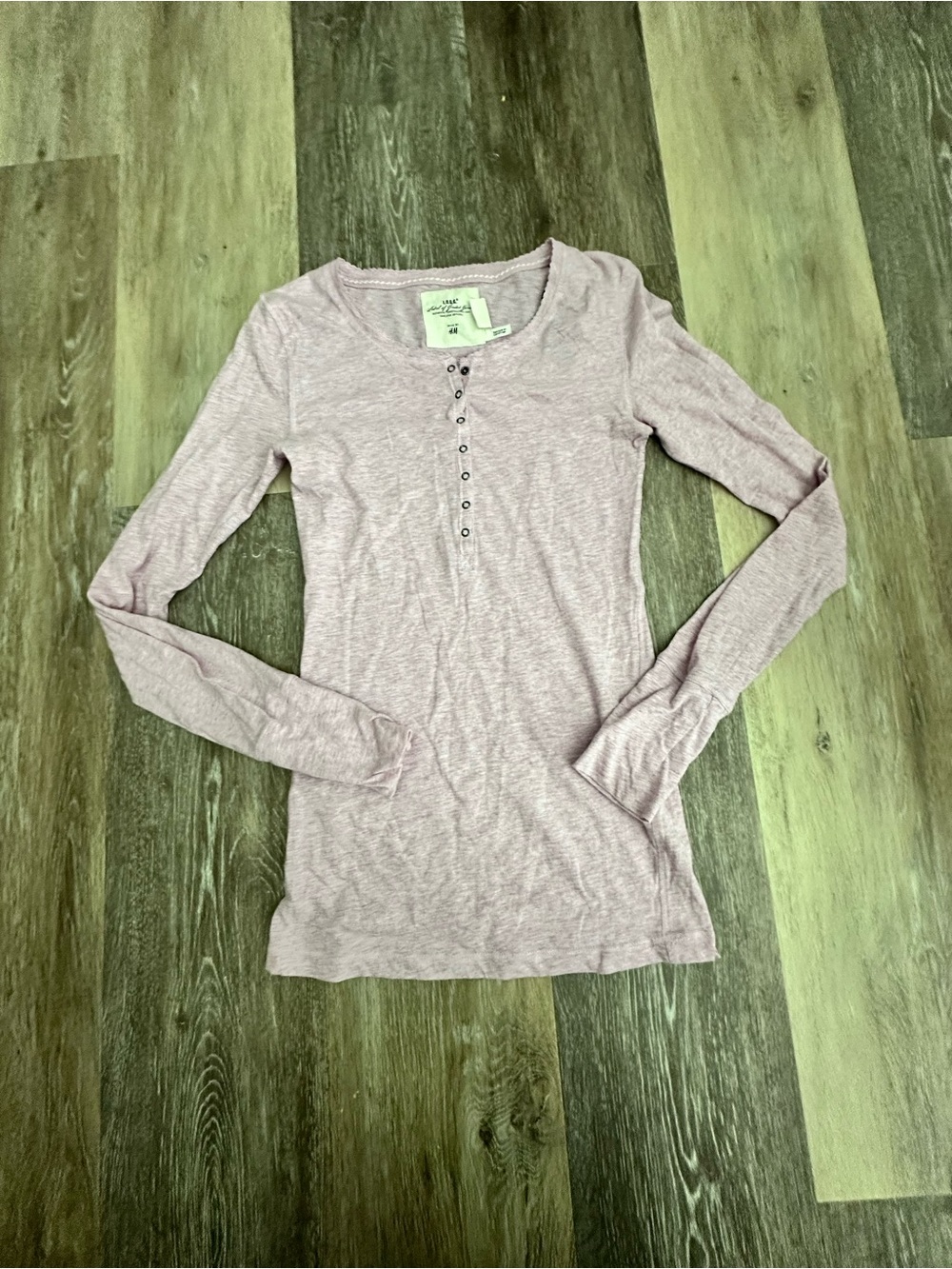 H&M Lilac Long-Sleeve Henley Top